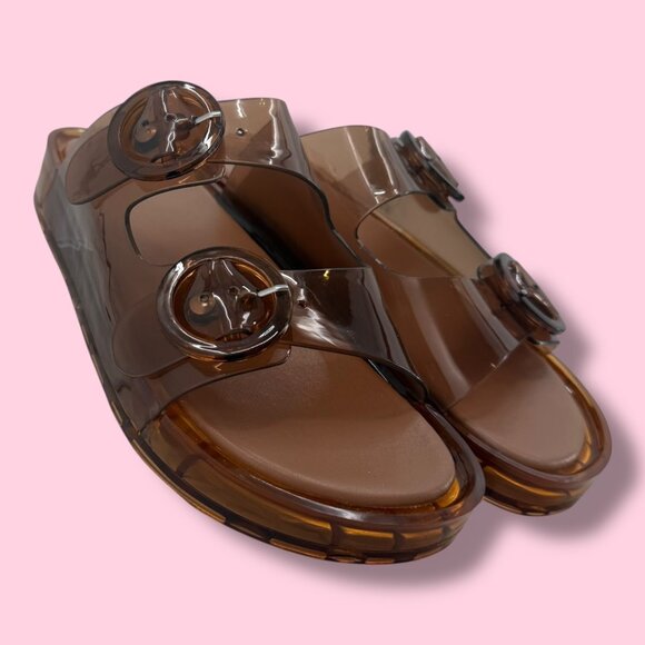 Shade & Shore Sandals Brown Neutral Size 8 NWT Beach - Picture 2 of 6